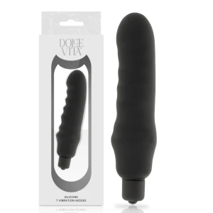 Dolce Vita Genius Black Silicone opzetvibrator met afneembare hoes