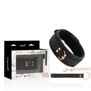 Coquette Chic Desire Fantasy-halsketting van vegan leer met neopreenvoering en riem