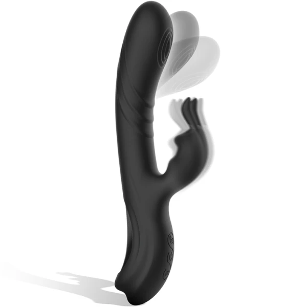 Zwart&zilver Jamie Oplaadbare Siliconen Konijnenstimulator met Clitorisarm