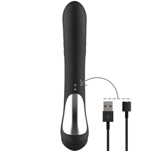 Zwart&zilver Jamie Oplaadbare Siliconen Konijnenstimulator met Clitorisarm Zwart&zilver Jamie Oplaadbare Siliconen Konijnenstimulator met Clitorisarm - Afbeelding 4
