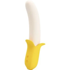 Pretty Love Banana Geek Silicone Vibrator with 7 Vibration Modes, yellow