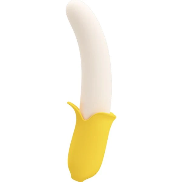 Pretty Love Banana Geek siliconen vibrator met 7 trilstanden, geel