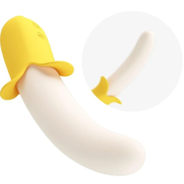Pretty Love Banana Geek siliconen vibrator met 7 trilstanden, geel