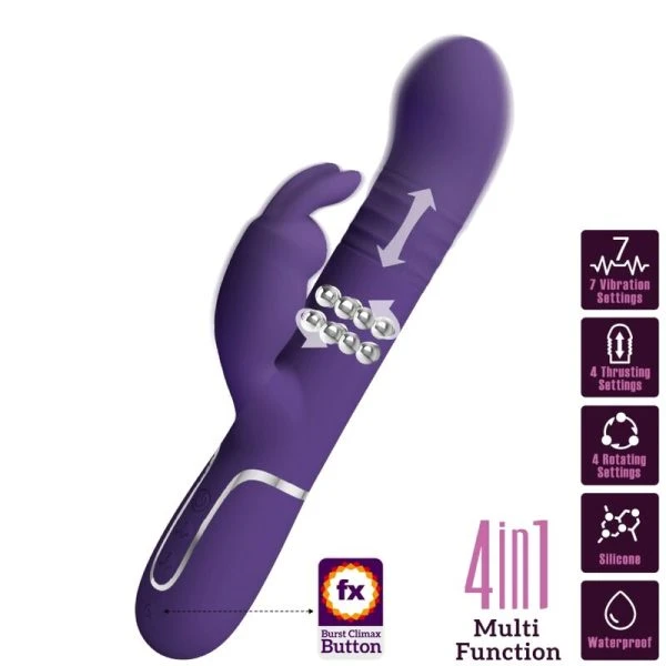 Pretty Love Coale Rabbit Vibrator 4 in 1 mit Klitorisreizer, lila