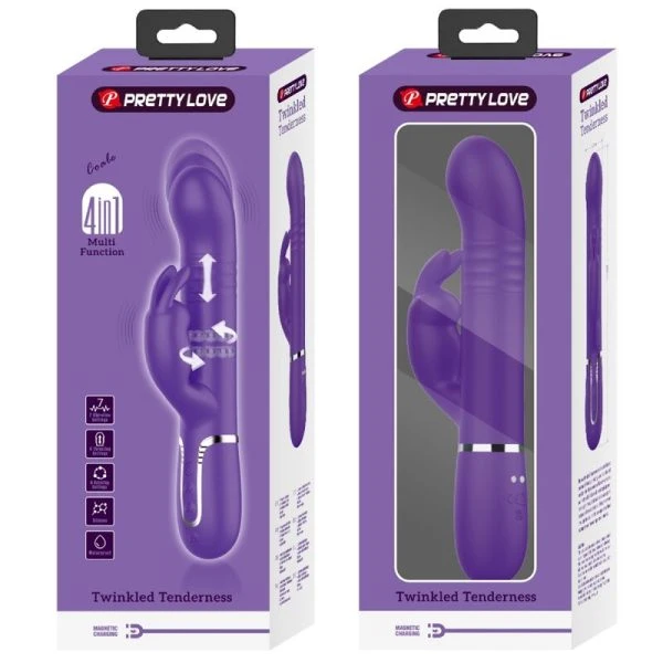 Pretty Love Coale Rabbit Vibrator 4 in 1 mit Klitorisreizer, lila
