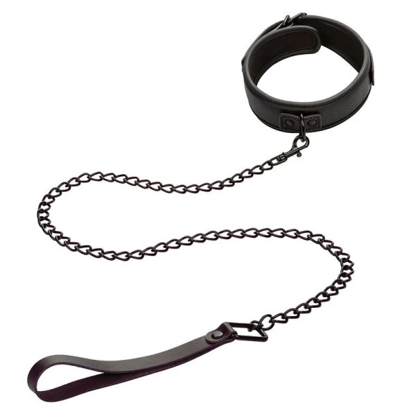 Calexotics Nocturnal Halsband en Lijn Set van leer verstelbaar zwart