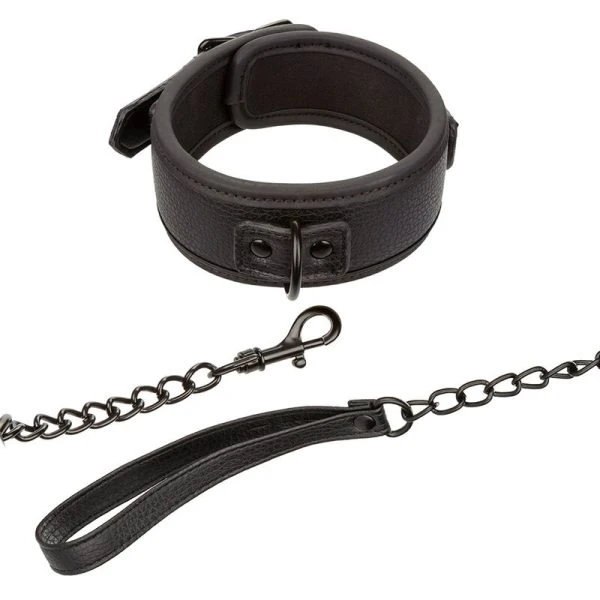 Calexotics Nocturnal Halsband en Lijn Set van leer verstelbaar zwart