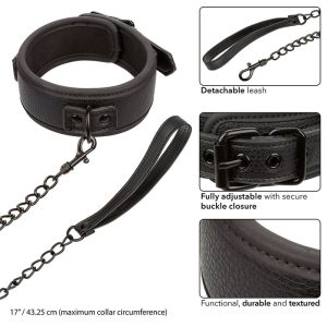 Calexotics Nocturnal Halsband en Lijn Set van leer verstelbaar zwart Calexotics Nocturnal Halsband en Lijn Set van leer verstelbaar zwart - Afbeelding 4