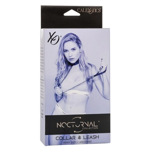 Calexotics Nocturnal Halsband en Lijn Set van leer verstelbaar zwart