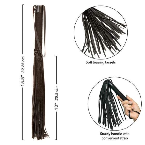 Calexotics Nocturnal Flogger Leder Zwart – Fetisjzweep