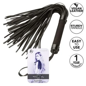 Calexotics Nocturnal Flogger Leder Zwart – Fetisjzweep