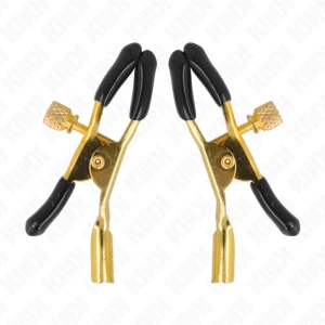 Kink Gold Nipple Clamps with Chain for Precise Stimulation