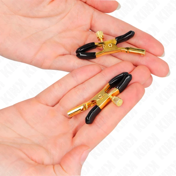 Kink Gouden tepelklemmen met ketting voor precieze stimulatie