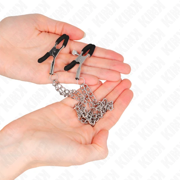 Kink Nippelklemmen met twee kettingen Zilver