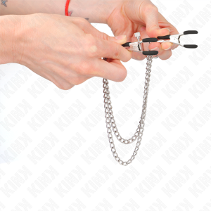 Kink Nippelklemmen met twee kettingen Zilver Kink Nippelklemmen met twee kettingen Zilver - Afbeelding 4