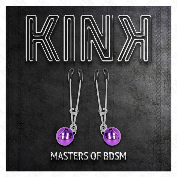 Kink belnippelklemmen met ketting, paars
