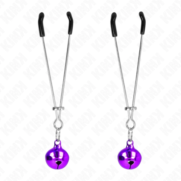 Kink belnippelklemmen met ketting, paars
