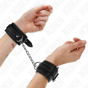 Kink Wrist Cuffs with Snake Pattern Black