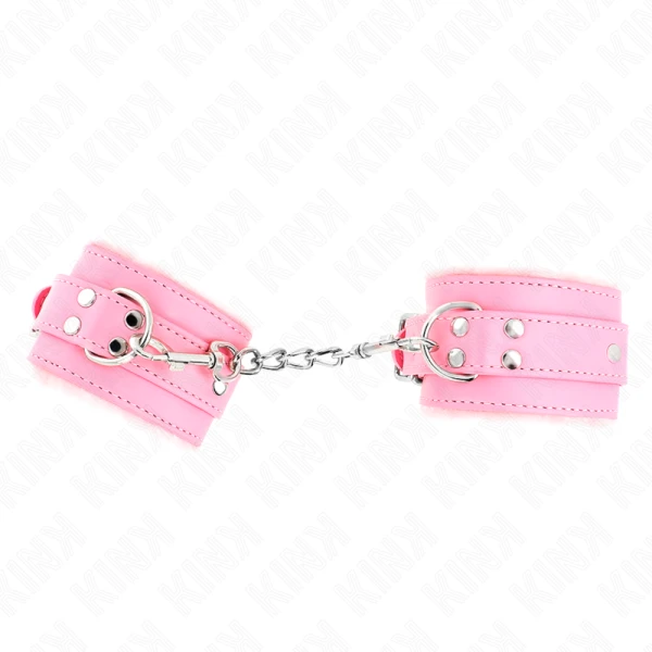 Kink Bontgevoerde Polsboeien met Riem Roze