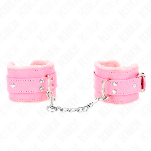 Kink Bontgevoerde Polsboeien met Riem Roze Kink Bontgevoerde Polsboeien met Riem Roze - Afbeelding 2