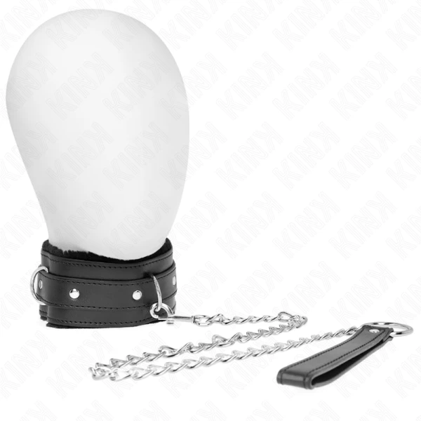 img_188759_9bcad29d480bb2e53e712d640d0bb1eb_1.png Kink halsband met riem voor fetisjspelletjes, zwart