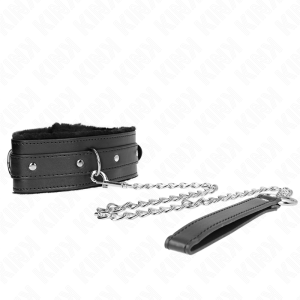 Kink halsband met riem voor fetisjspelletjes, zwart Kink halsband met riem voor fetisjspelletjes, zwart - Afbeelding 3