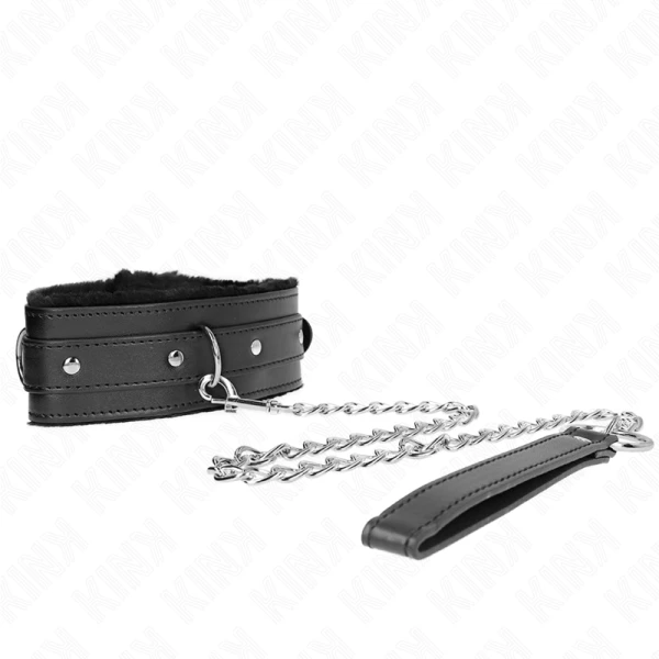 Kink halsband met riem voor fetisjspelletjes, zwart Kink halsband met riem voor fetisjspelletjes, zwart
