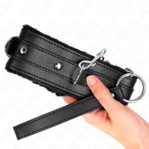 Kink halsband met riem voor fetisjspelletjes, zwart Kink halsband met riem voor fetisjspelletjes, zwart - Afbeelding 4