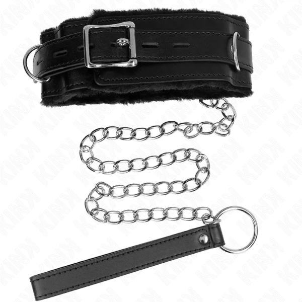 Kink halsband met riem voor fetisjspelletjes, zwart Kink halsband met riem voor fetisjspelletjes, zwart