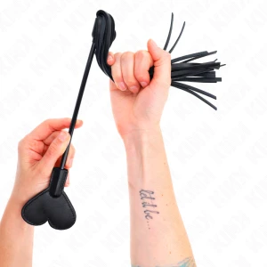 Kink Whip with Heart Plate for Fetish Play