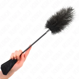 Kink Ostrich Feather Tickler for Tantalizing with Wartenberg Wheel