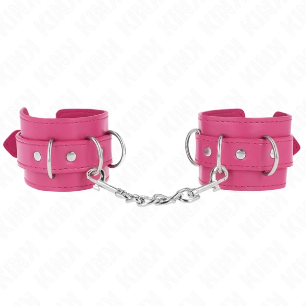 Kink 3 D-Ring polsboeien verstelbaar roze