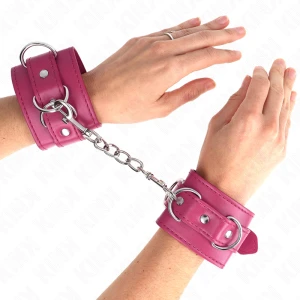 Kink 3 D-Ring Wrist Cuffs Adjustable Pink