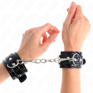 Kink Shiny Neoprene Hand Cuffs Adjustable