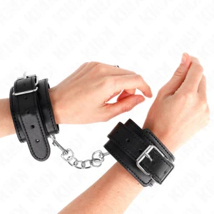 Kink Handgelenkfesseln aus dünnem Material, schwarz verstellbar