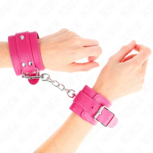 Kink Wrist Cuffs Raspberry Rose with Lining Adjustable