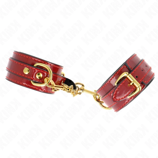 Kink Handgelenkmanschetten rot verstellbar mit Goldkette Kink Handgelenkmanschetten rot verstellbar mit Goldkette