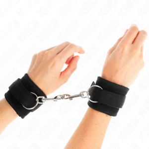 Kink Nylon Handcuffs with Velcro, Adjustable, Black