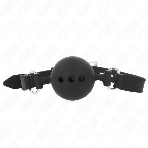 Kink Vollsilicon-knevel met bal, verstelbaar, zwart