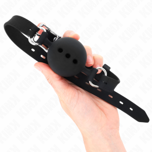 Kink Vollsilicon-knevel met bal, verstelbaar, zwart Kink Vollsilicon-knevel met bal, verstelbaar, zwart - Afbeelding 2