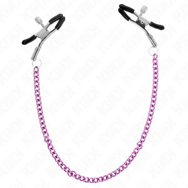 Kink Pincet-Nippelklemmen met ketting paars