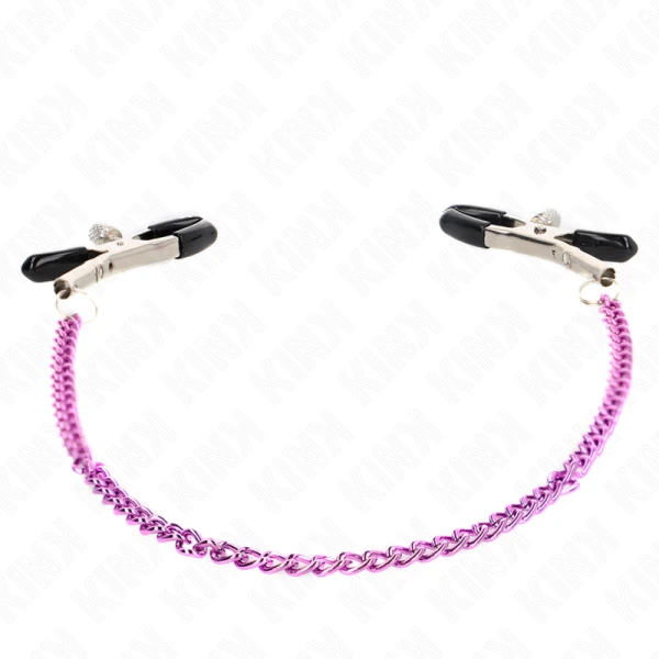 Kink Pincet-Nippelklemmen met ketting paars
