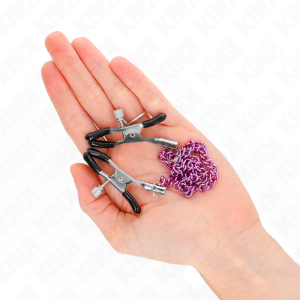 Kink Pincet-Nippelklemmen met ketting paars Kink Pincet-Nippelklemmen met ketting paars - Afbeelding 2