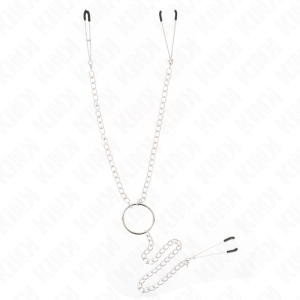 Kink driedubbele tepel- en clitklemmen met ketting Kink driedubbele tepel- en clitklemmen met ketting - Afbeelding 1
