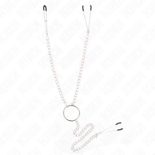 Kink driedubbele tepel- en clitklemmen met ketting