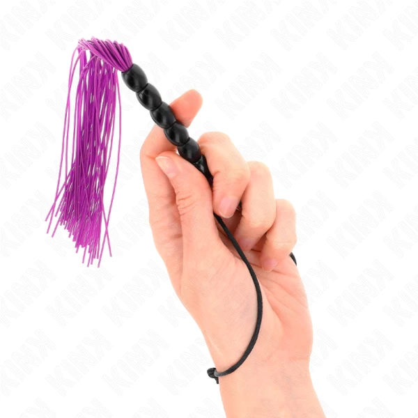 Kink Mini Siliconen Zweep met 6 paarse Kralen