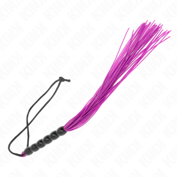 Kink Mini Siliconen Zweep met 6 paarse Kralen