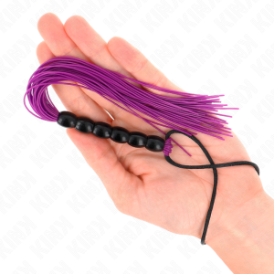 Kink Mini Siliconen Zweep met 6 paarse Kralen Kink Mini Siliconen Zweep met 6 paarse Kralen - Afbeelding 3