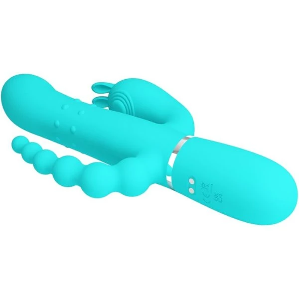 Pretty Love Cammy 4 IN 1 Multifunktions-Rabbit-Vibrator met Clitorisstimulator, Blauw Pretty Love Cammy 4 IN 1 Multifunktions-Rabbit-Vibrator met Clitorisstimulator, Blauw