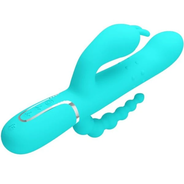 Pretty Love Cammy 4 IN 1 Multifunktions-Rabbit-Vibrator met Clitorisstimulator, Blauw Pretty Love Cammy 4 IN 1 Multifunktions-Rabbit-Vibrator met Clitorisstimulator, Blauw